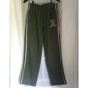 VTG Old Navy Womens Size S Sweatpants Green W/White Side Stripe Warm Up 52 NYC